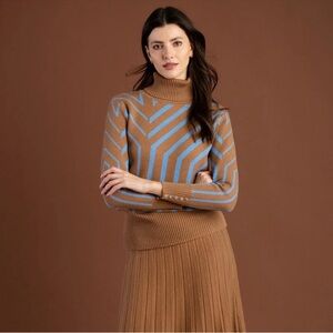 Psychedelic Brown Turtleneck Sweater Small